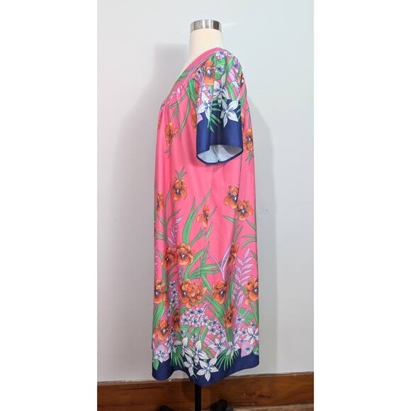 Rikki New York Pink Floral House Dress - Picture 3 of 7